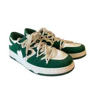 Green suede white leather Men’s sneakers Size 43 EU/9.5 US Very good condition
